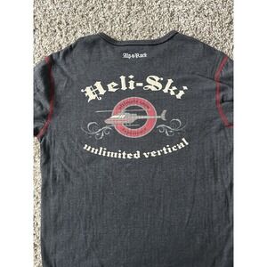 Alp N Rock Shirt Mens L 3 Gray Heli Ski Unlimited Vertical Patch Long Sleeve